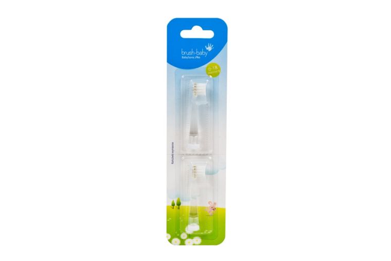 Brush-Baby, BabySonic PRO, końcówki do szczoteczki sonicznej, 0-18 miesięcy, 2 szt.