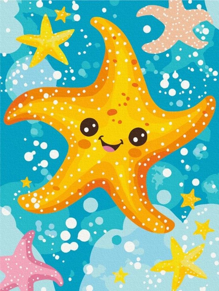 Brushme, Kids, malowanie po numerach, rozgwiazda, 30-40 cm