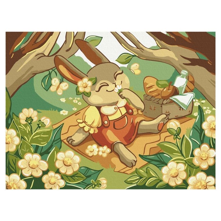 Brushme, Kids, malowanie po numerach, zajączki na pikniku, 30-40 cm