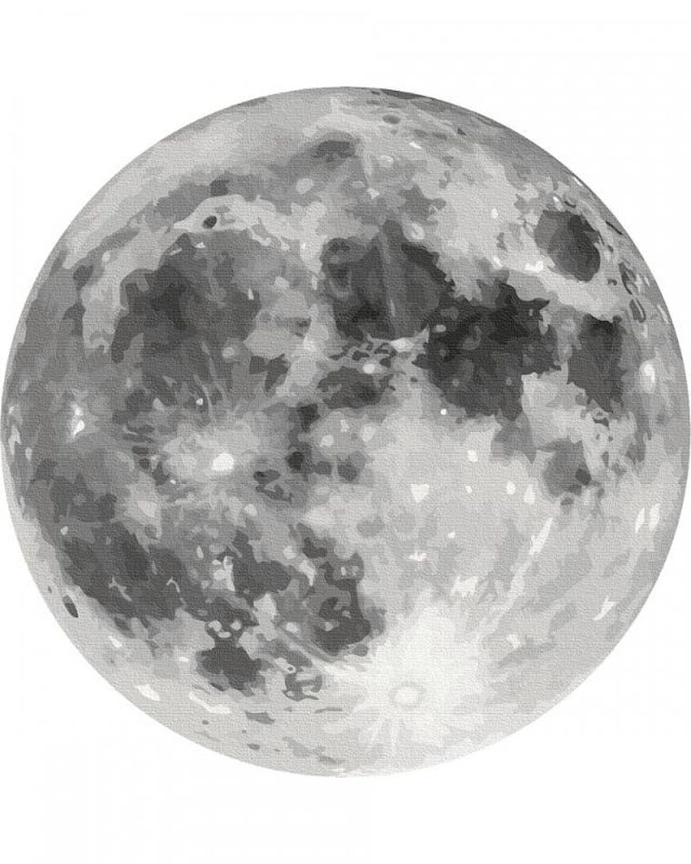 Brushme, malowanie po numerach, księżyc, średnica 40 cm