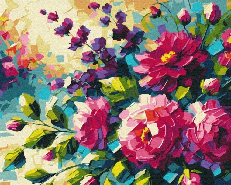 Brushme, malowanie po numerach, kwiaty lata, 40-50 cm