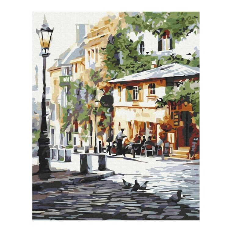 Brushme, malowanie po numerach, letnia kawiarnia, 40-50 cm