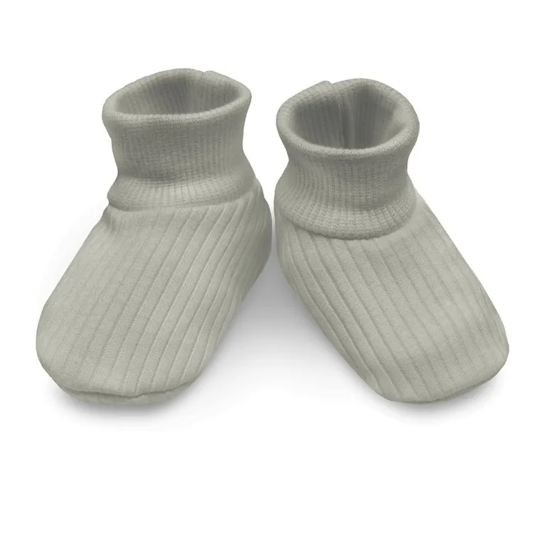 Buciki niechodki niemowlęce, prążkowane, szare, Pinokio