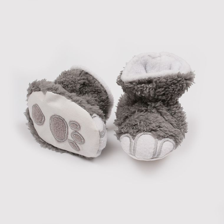 Buciki niechodki niemowlęce, szare, Dino, Be Snazzy