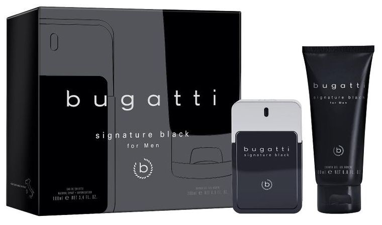 bugatti fashion signature black woda toaletowa 100 ml   zestaw