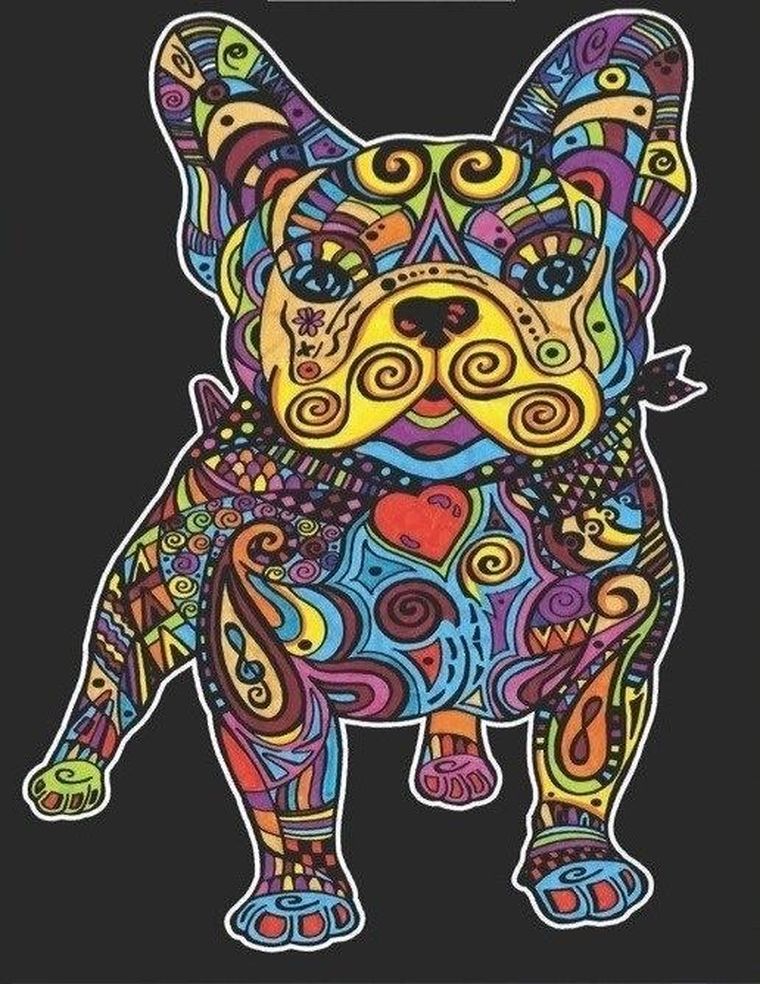 Buldog Francuski. Kolorowanka welwetowa A4