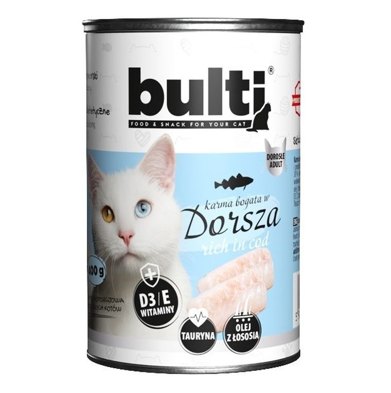 Bult, Bulti, mielonka bogata w dorsza dla kota, 400g