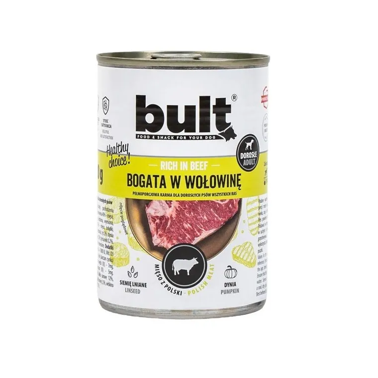 Bult, mielonka bogata w wołowinę, puszka, mokra karma dla psa, 400g