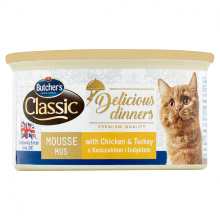 Butcher's, Delicious Dinner, puszka dla kotów, kurczak, indyk, 85g