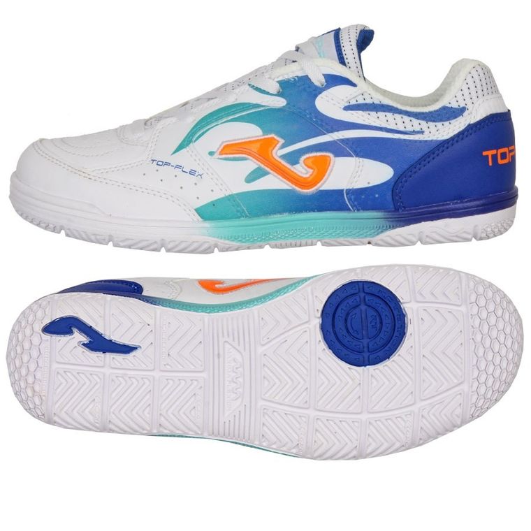 Buty piłkarskie chłopięce, halowe, białe, Joma Top Flex