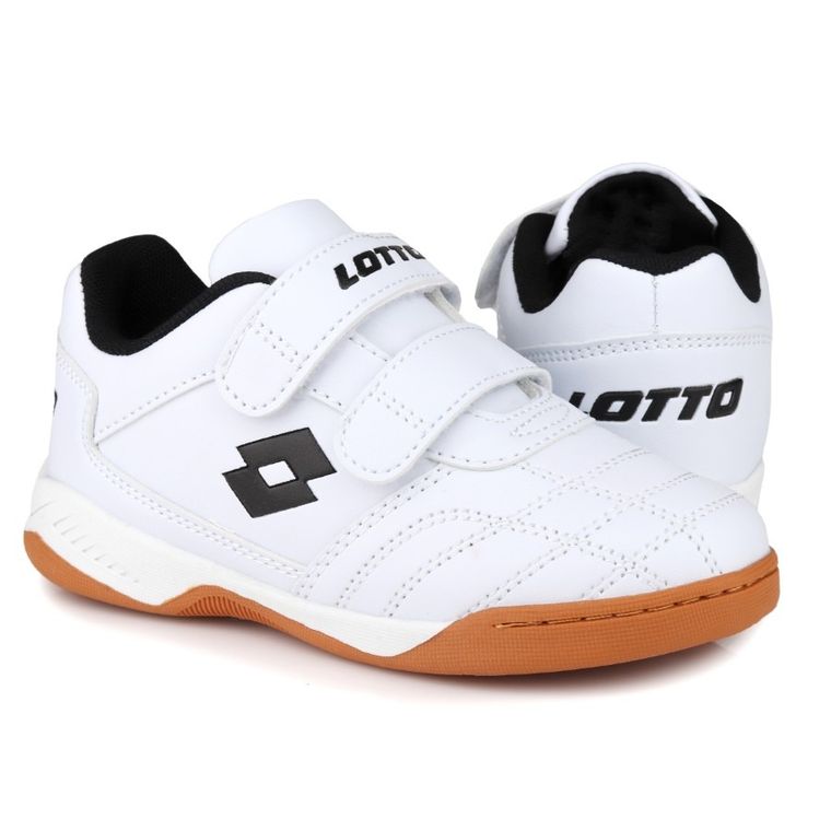 Buty piłkarskie dziecięce, halowe, białe, Lotto Pacer K