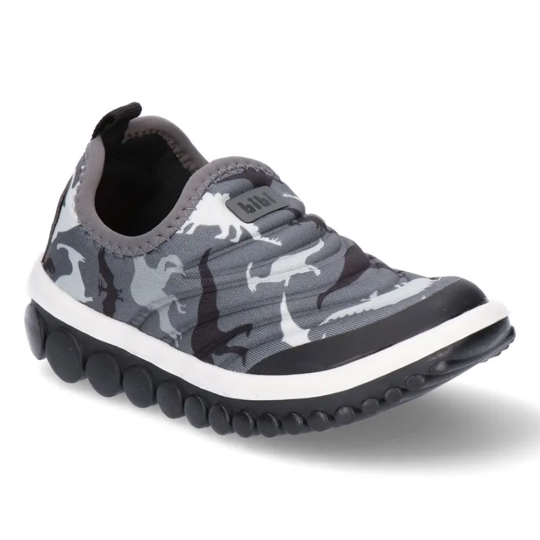 Buty sportowe chłopięce, slip on, szare, Bibi Shoes