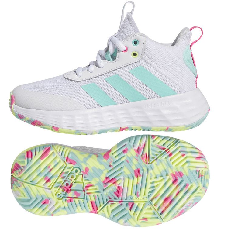 Buty sportowe, do koszykówki, dziewczęce, białe, Adidas OwnTheGame 2.0 Jr
