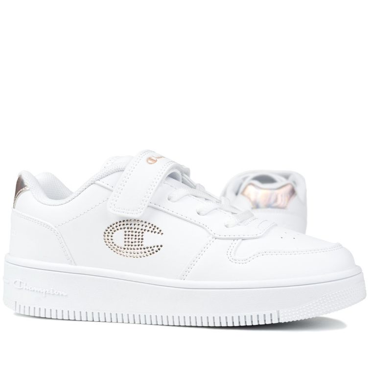 Buty sportowe dziewczęce, białe, Champion Rebound Platform Glitter