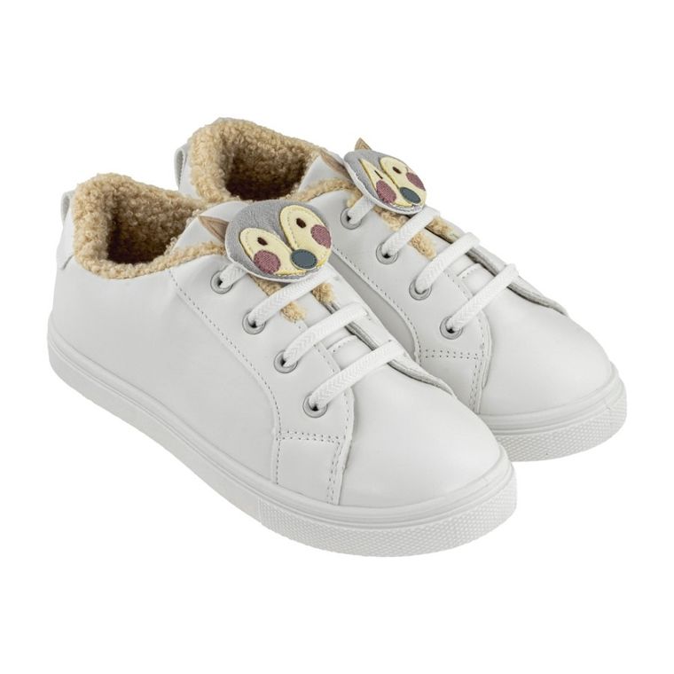 Buty sportowe dziewczęce, ocieplane, białe, BBS Shoes