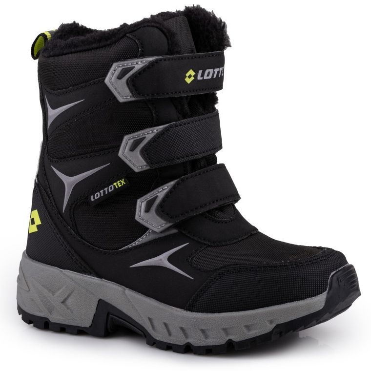 Buty zimowe dziecięce, ocieplane, czarne, Lotto Pincecreek Tex