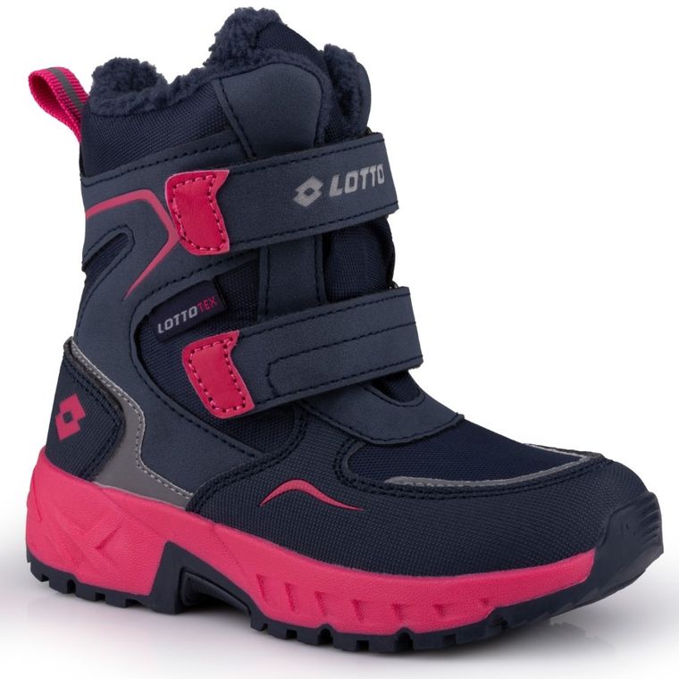 Buty zimowe dziecięce, ocieplane, granatowe, Lotto