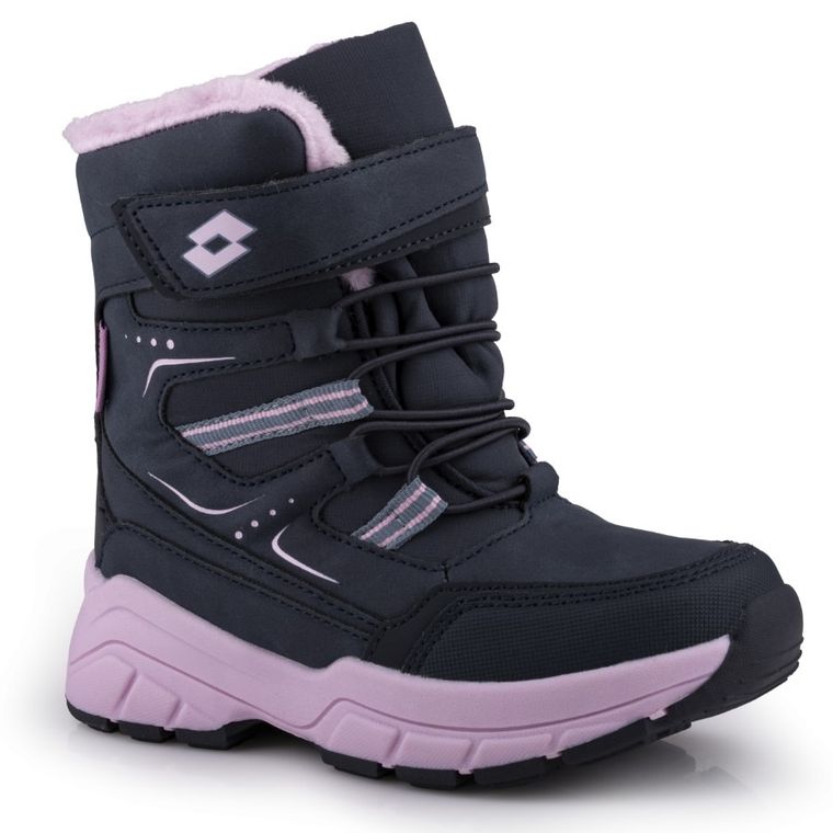 Buty zimowe dziecięce, ocieplane, granatowe, Lotto Nizina Tex K