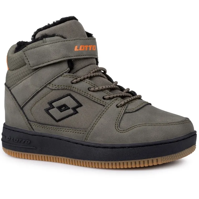 Buty zimowe dziecięce, ocieplane, khaki, Lotto Prehna Fur K