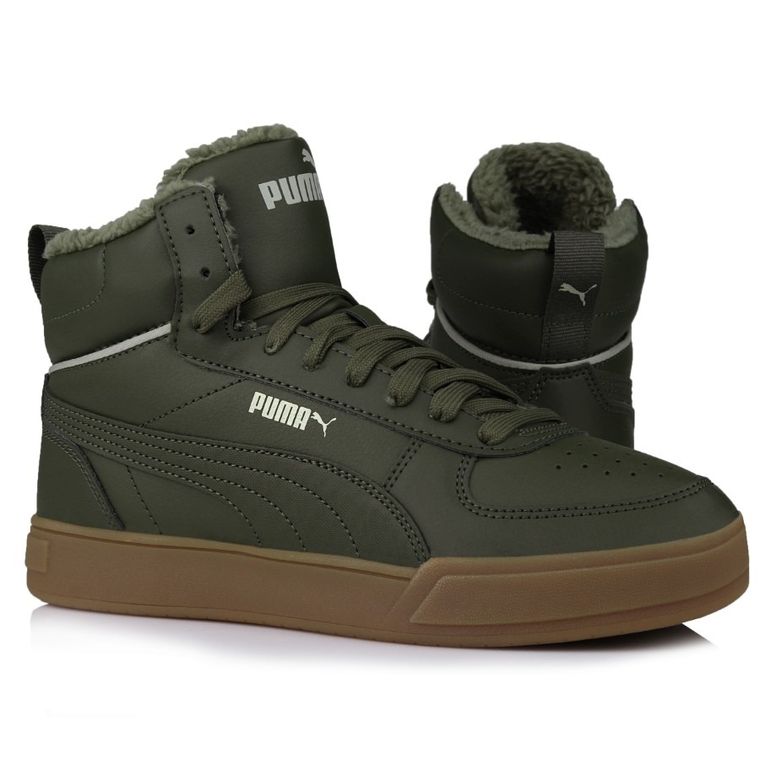 Buty zimowe męskie, ocieplane, zielone, Puma Caven Mid Winter