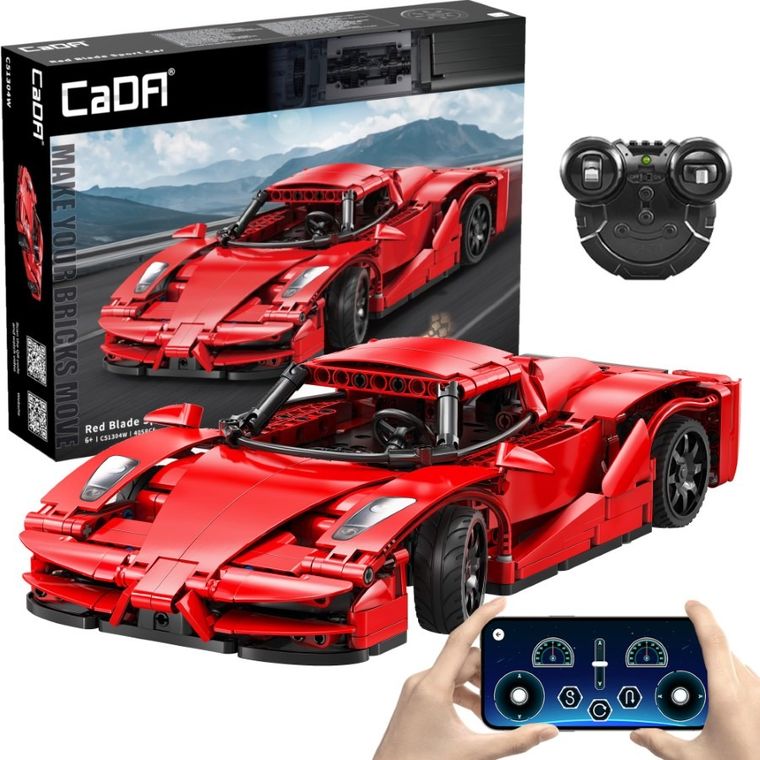 Cada, Red Blade Sport Car, pojazd zdalnie sterowany, Dual Mode, czerwony, 1:14, 32 cm, 405 elementów