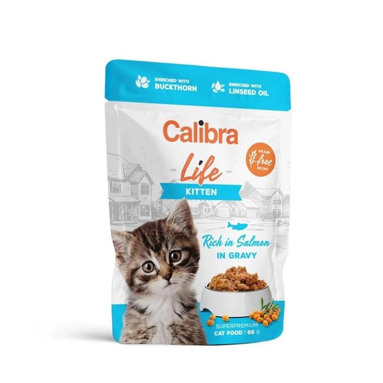 Calibra, Life, łosoś w sosie, mokra karma dla kota, 85g