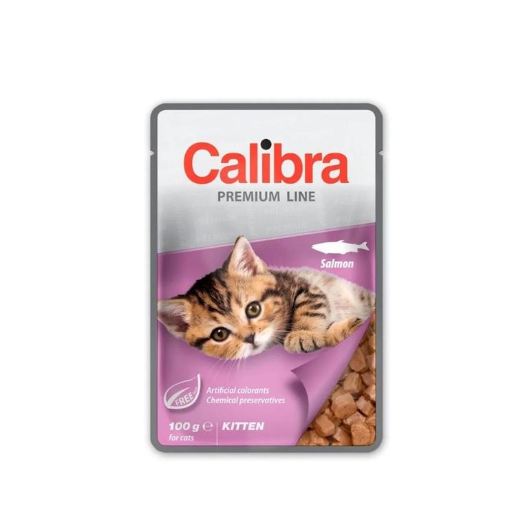 Calibra, Premium, łosoś, mokra karma dla kociąt, 100g