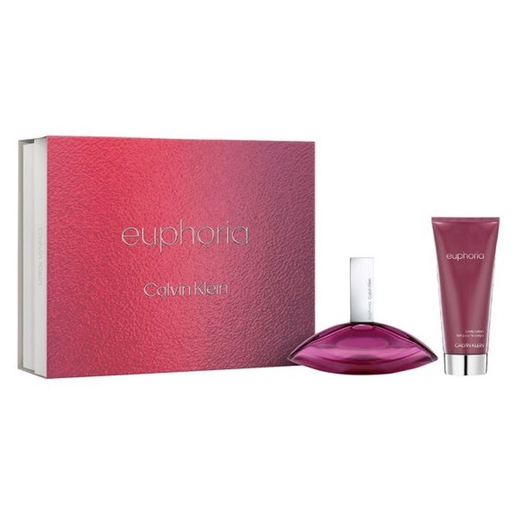 Calvin Klein, Euphoria, zestaw: woda perfumowana spray, 100 ml +, balsam do ciała, 100 ml
