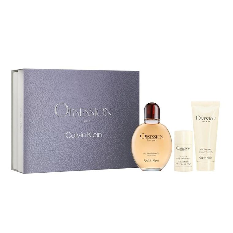 Calvin Klein, Obsession for Men, zestaw, woda toaletowa spray, 125 ml + balsam po goleniu, 100 ml + dezodorant sztyft, 75 ml