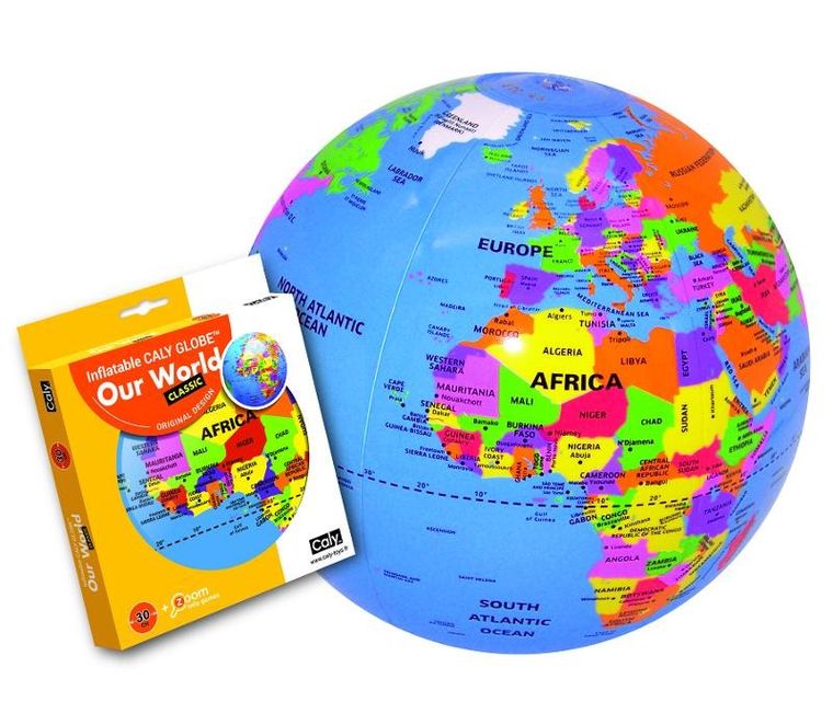 Caly, globus polityczny, piłka, średnica 30 cm