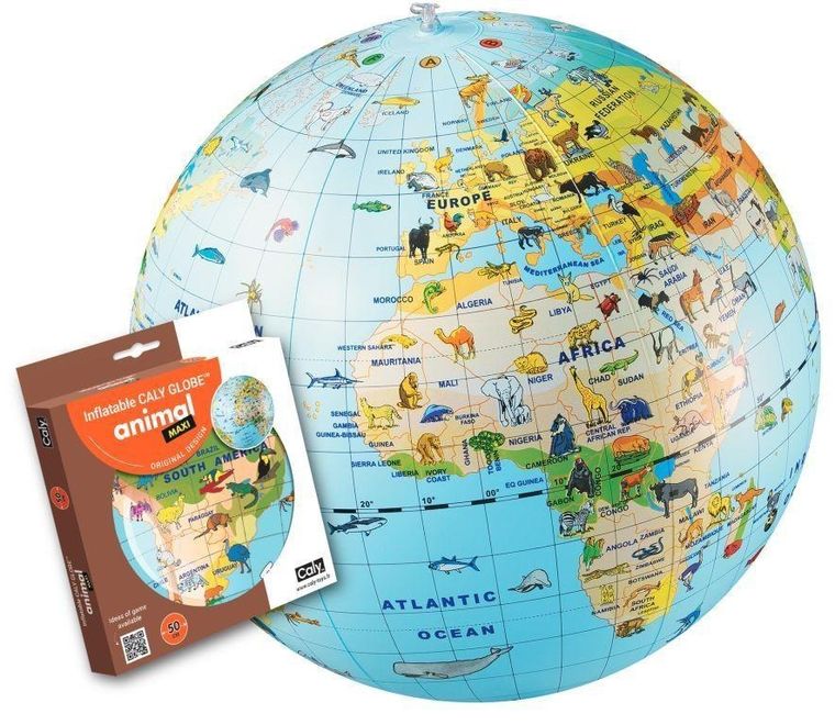 Caly, globus zoologiczny, piłka, średnica 50 cm