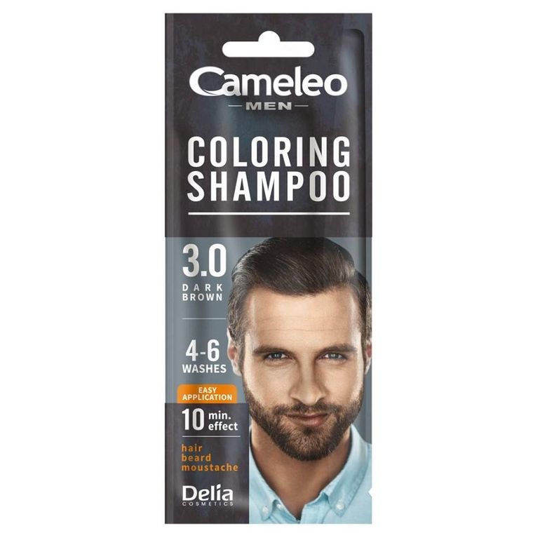 Cameleo, Men Coloring Shampoo, szamponetka koloryzująca dla mężczyzn, nr 3.0 Ciemny Brąz, 15 ml