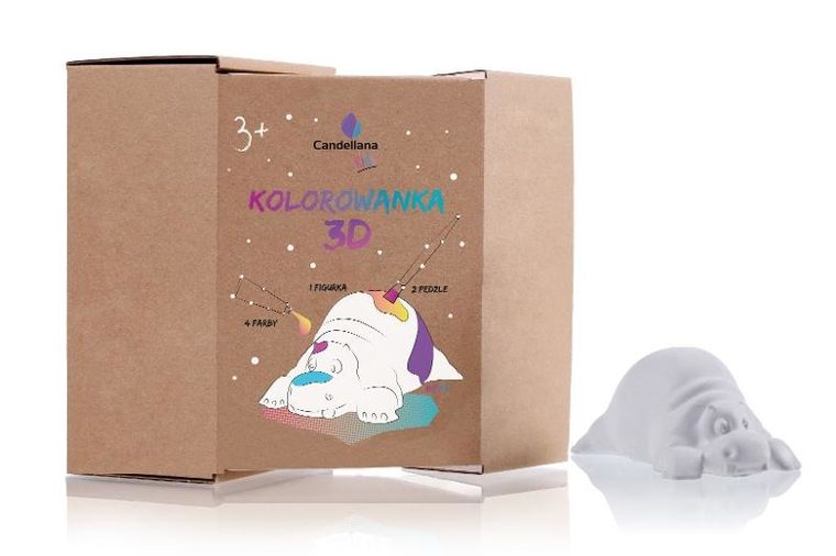 Candellana, Hipopotam, kolorowanka 3D