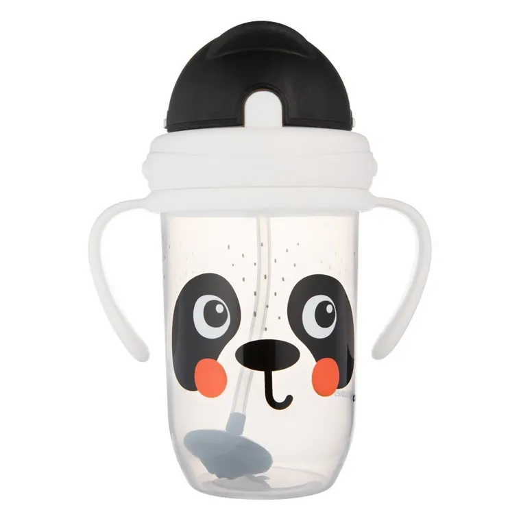 Canpol babies, BabiesBoo, kubek niekapek z rurką i odważnikiem, panda, 270 ml