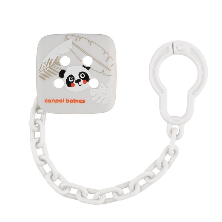 Canpol babies, BabiesBoo, łańcuszek do smoczka uspokajającego, biały