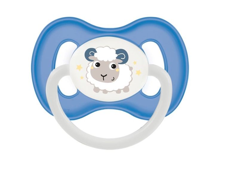 Canpol babies, Bunny&Company, smoczek uspokajający, silikonowe, symetryczny, 0-6m, niebieski
