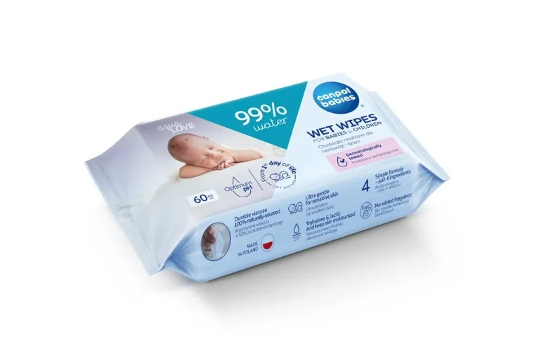 Canpol babies, chusteczki nawilżane dla niemowląt, 60 szt.