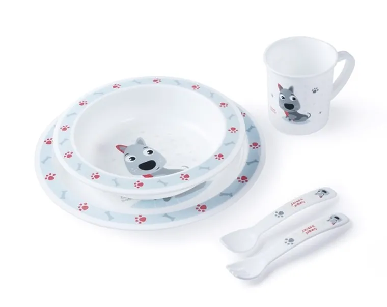 Canpol babies, Cute Animals, piesek, plastikowy zestaw obiadowy