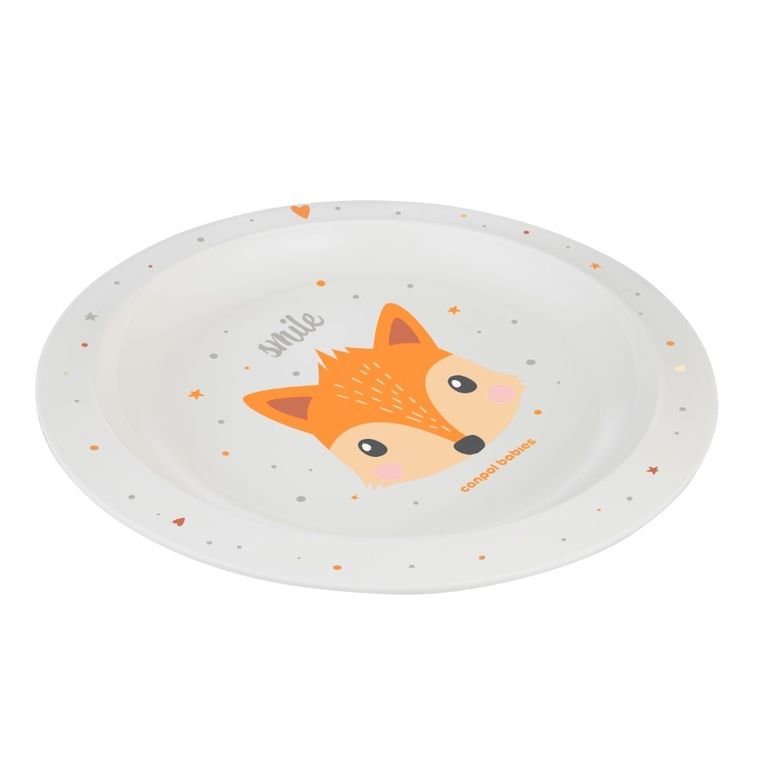 Canpol babies, Cute Animals, talerz plastikowy dla dziecka, orange