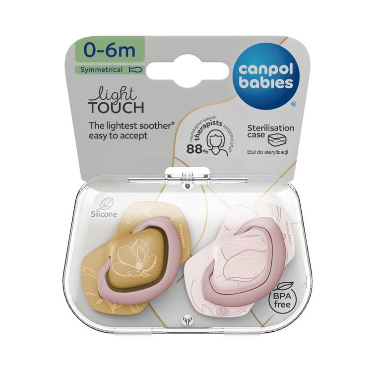 Canpol babies, Gold, smoczek silikonowy, różowy, 0-6 m, 2 szt.