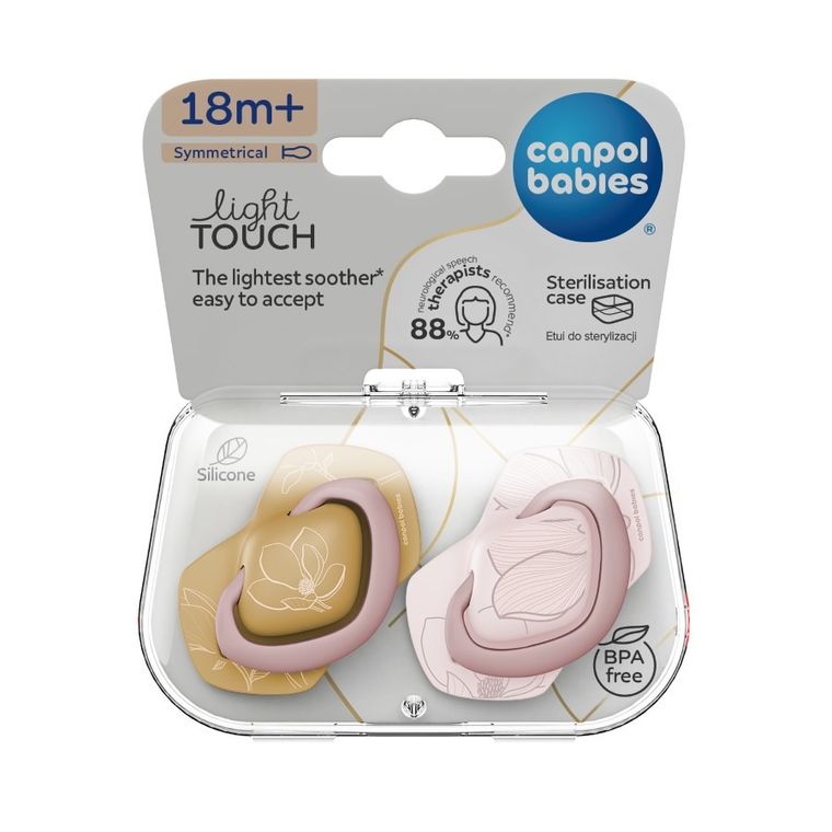 Canpol babies, Gold, smoczek silikonowy, różowy, 18m+, 2 szt.