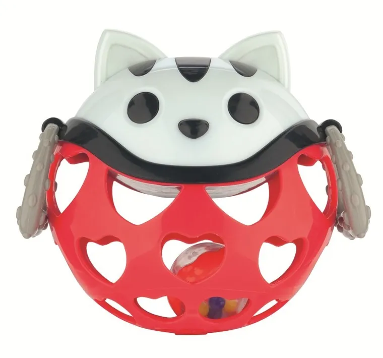 Canpol babies, interaktywna zabawka z grzechotką, kot, czerwony