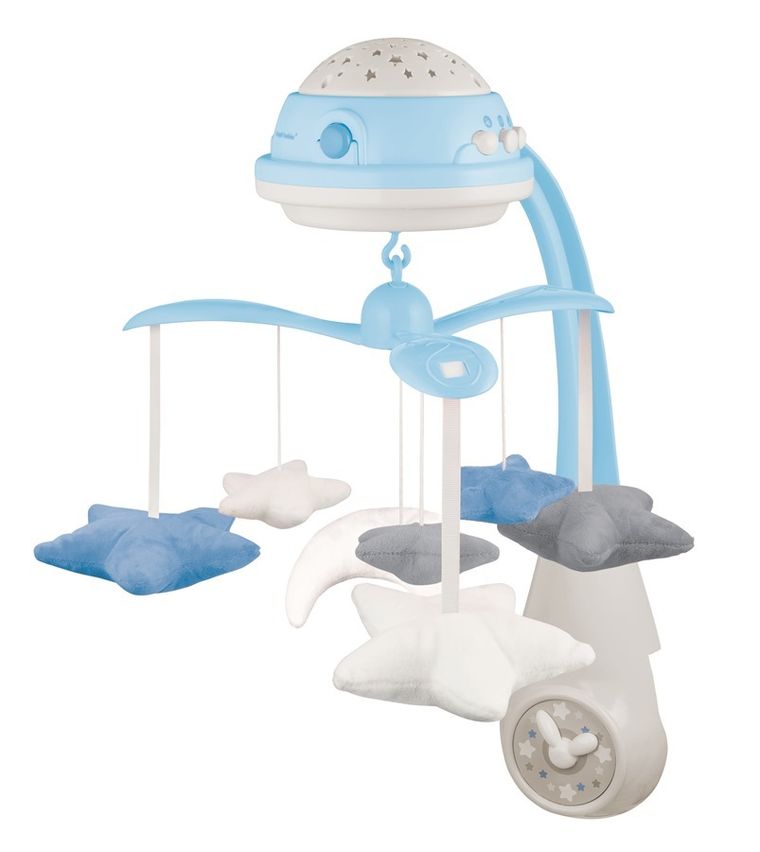 Canpol babies, karuzela elektryczna z projektorem i pozytywką, niebieska