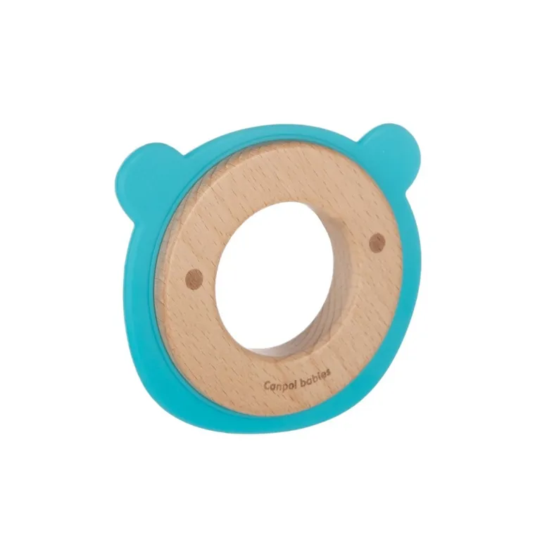 Canpol babies, Miś, gryzak drewniano-silikonowy