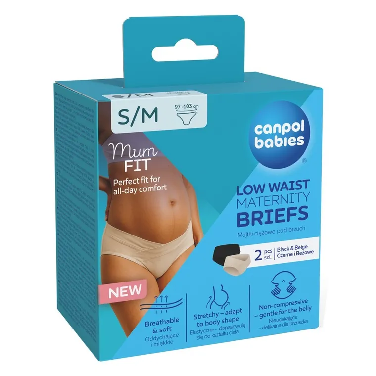 Canpol babies, Mum fit, majtki ciążowe pod brzuch, rozmiar S/M, 2 szt.
