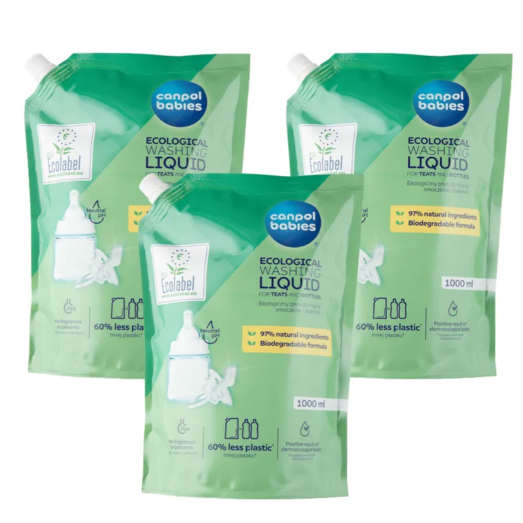 Canpol babies, opakowanie uzupełniające płynu do mycia butelek, 3-1000 ml