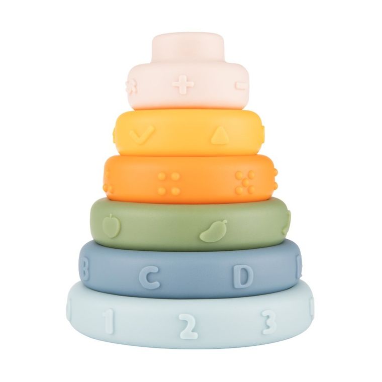 Canpol babies, sensoryczna układanka piramidka, zabawka niemowlęca