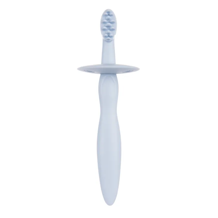 Canpol babies, silikonowa szczoteczka, gryzaczek z ogranicznikiem, niebieska