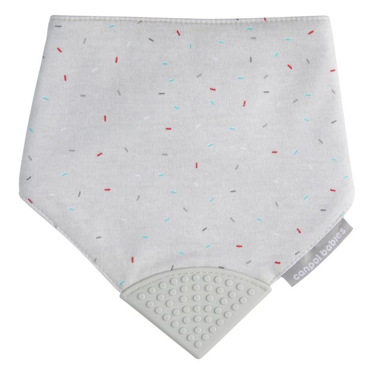 Canpol babies, śliniak materiałowy z gryzakiem, szary