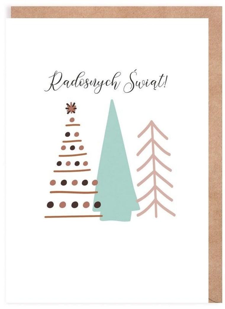 Cardie, kartka, Boże Narodzenie, choinki
